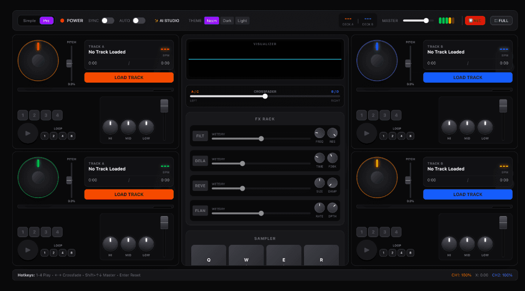TURASONIC DJ Mixer Interface